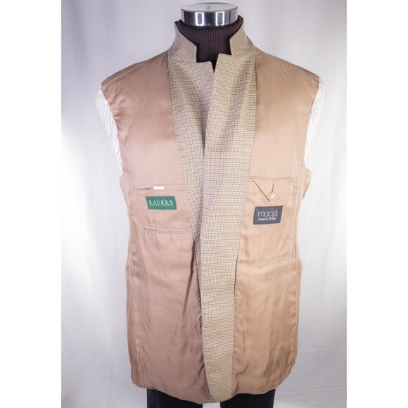 Ralph Lauren Tweed Blazer 42L 2 Button Houndstooth Sport Coat Jacket Wool/Silk - Picture 9 of 13